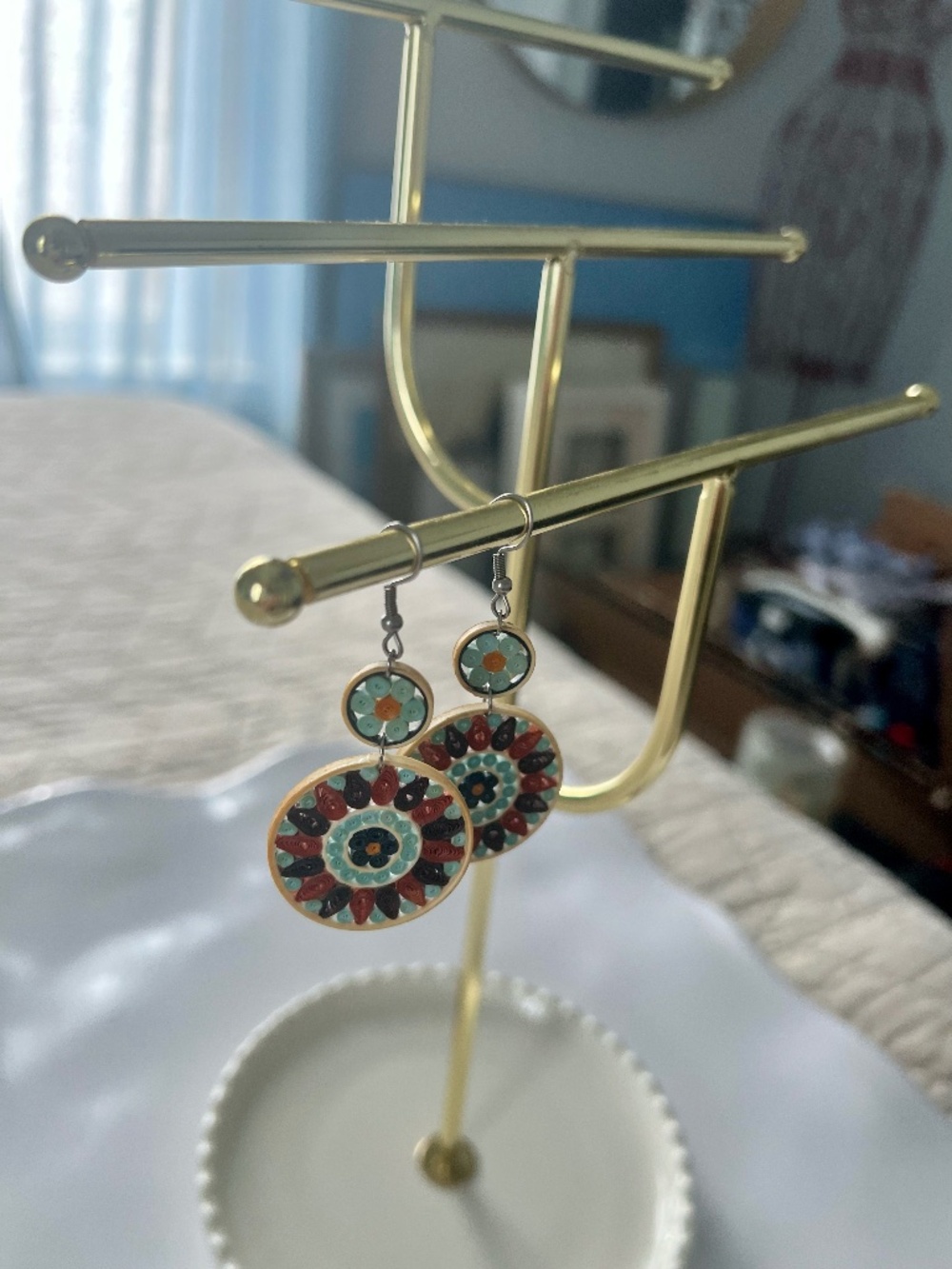 Unique Dangly Earrings, made with paper!